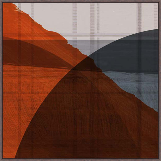 Red Geometric Flux in  Dark Walnut  Grande