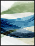 Waves of Blue and Green in Black
