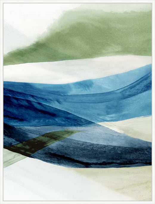 Waves of Blue and Green in White  Grande
