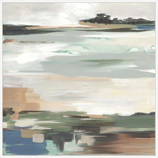 Tranquil Shoreline Reflections I White