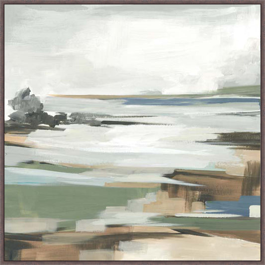 Tranquil Shoreline Reflections II in Dark Walnut