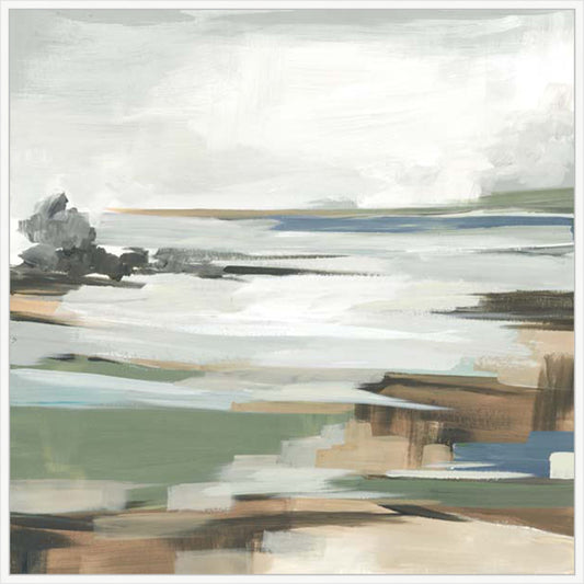 Tranquil Shoreline Reflections II White