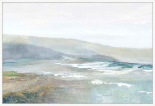 Misty Coastal Horizon in White