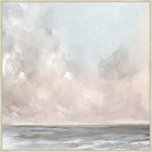 Serene Seas Under Gentle Skies in Silver