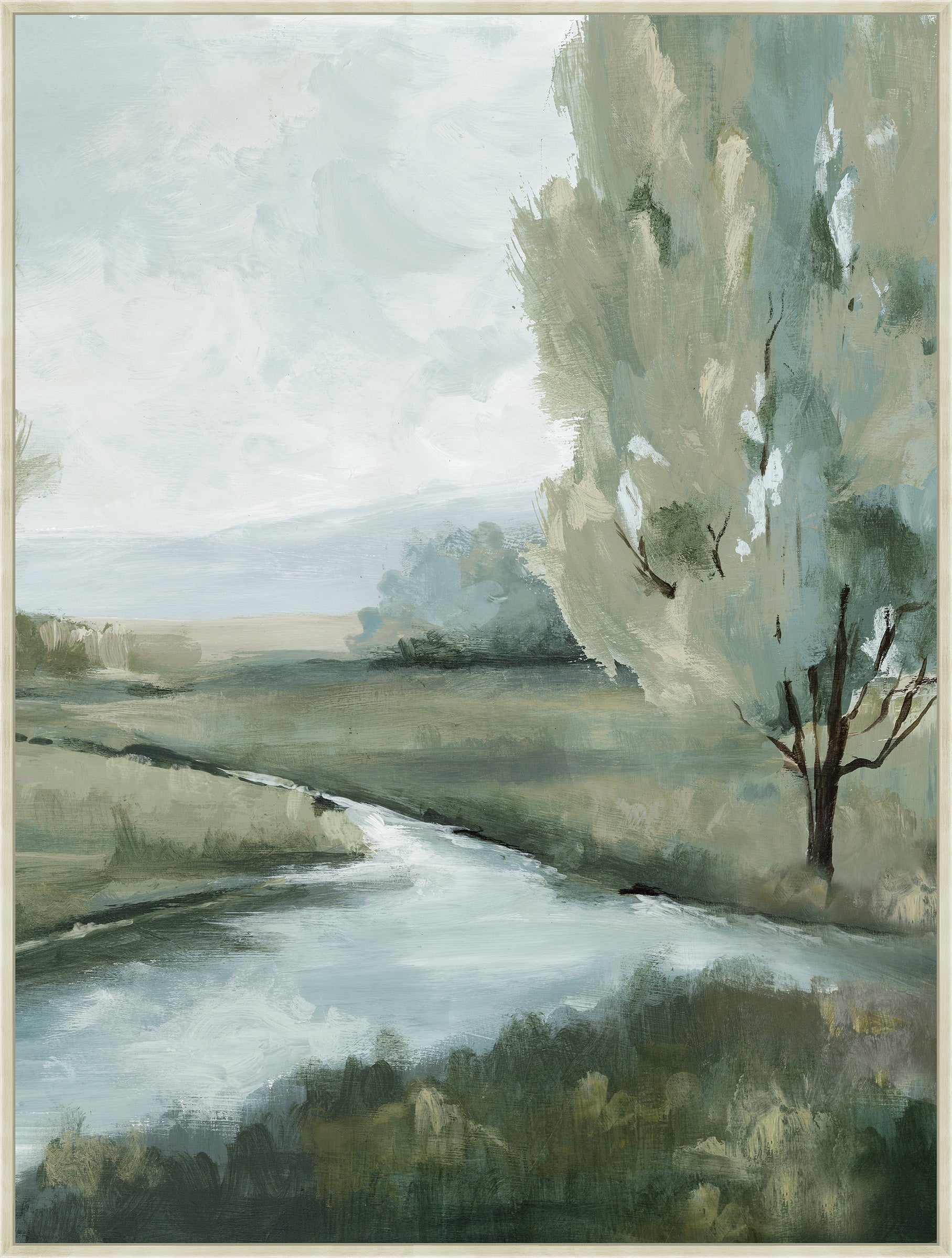Tranquil River by the Sea on Canvas
