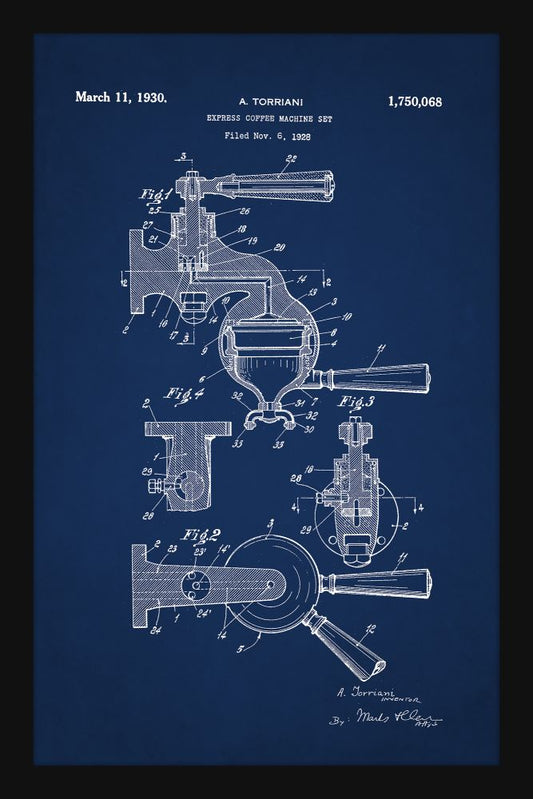 Express Coffee Machine Set Patent - Blue