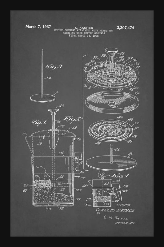 Coffee Brewing Apparatus Patent - Grey