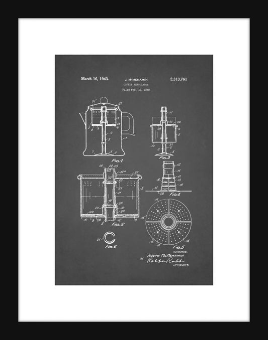 Coffee Percolator Patent I - Grey Small