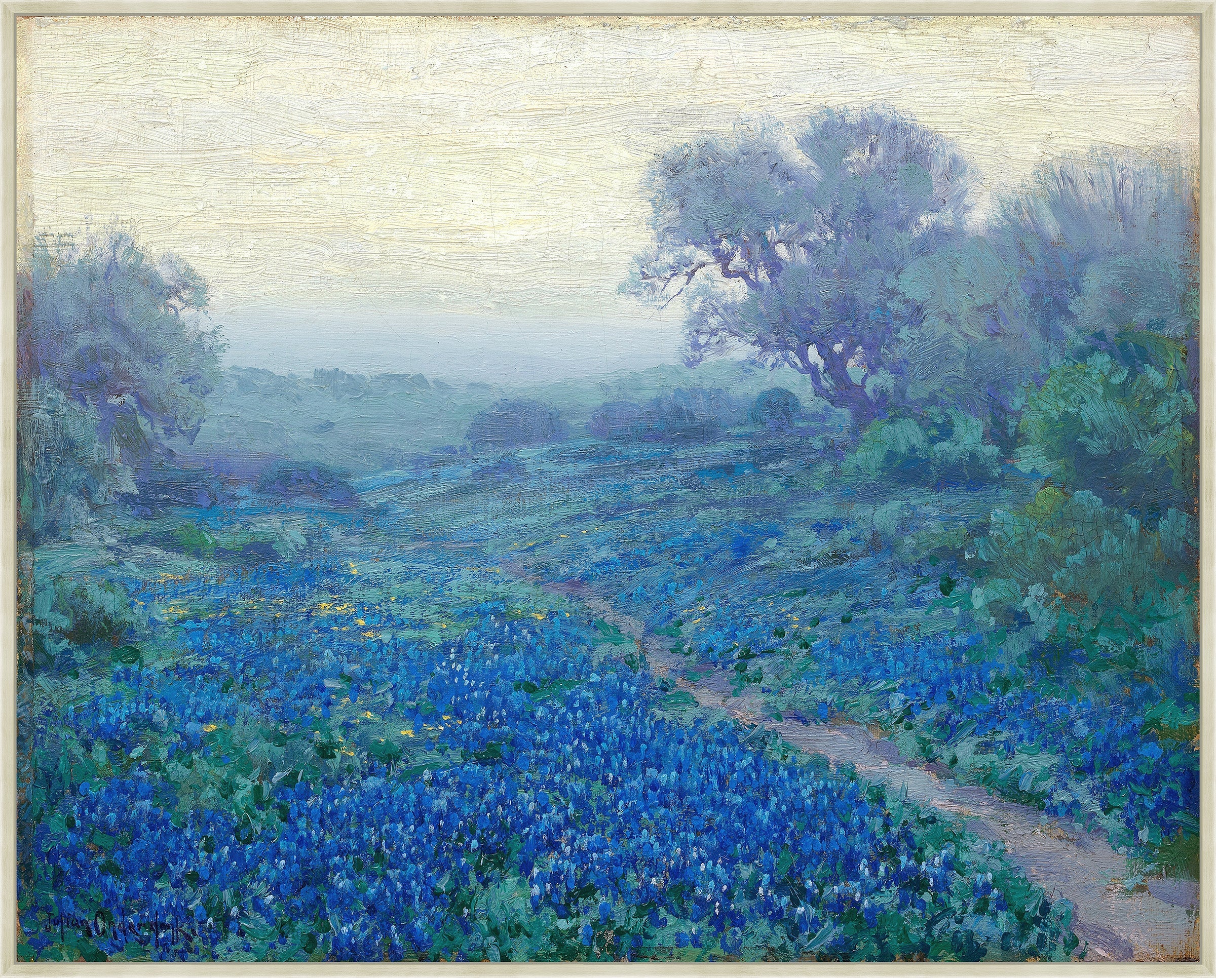 Blue Bonnets at Sunrise on Canvas