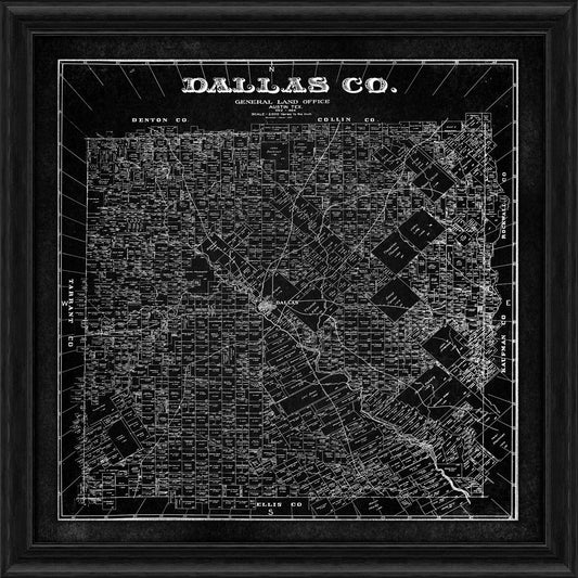 Dallas Texas - 1884 (Black Blueprint)