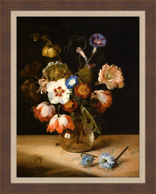 Flowers in a Glass Vase, Dirck de Bray, 1671