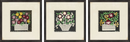 Basket of Flowers, Set of Three