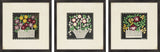 Basket of Flowers, Set of Three