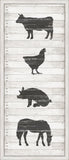 Barn Yard Animals Stamped On White Wood I