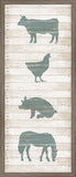 Animals In Blue Stamped On White Wood I