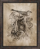 Song Birds On Aged Linen II