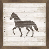 Brown Horse Stamped On White Wood