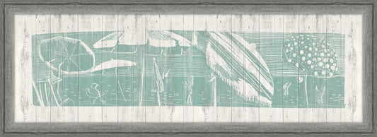 Beach Scene in Weathered Turquoise