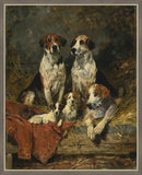Four Fox Hounds And A Terrier