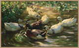 Ducks On A Pond On Canvas