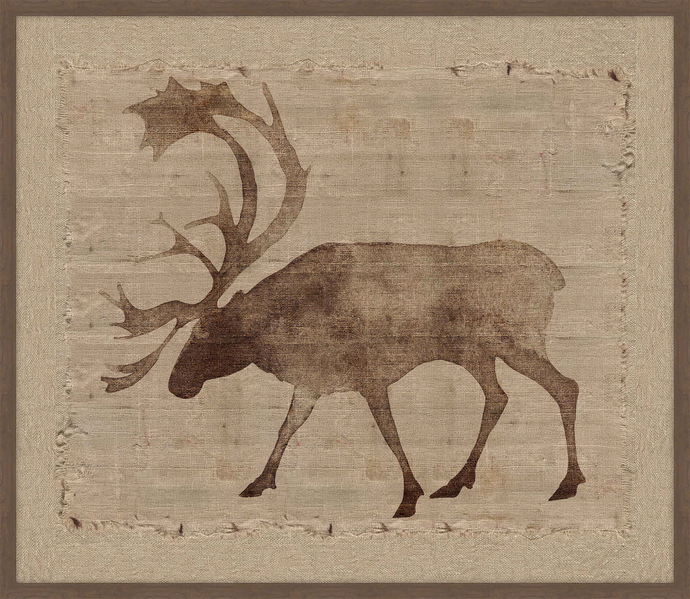 Moose On Burlap I