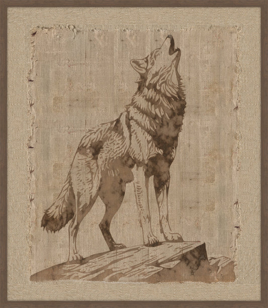 Wolf on Burlap