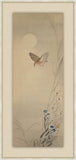 Flying Quail Under the Moon, Ohara Koson, 1877