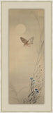 Flying Quail Under the Moon, Ohara Koson, 1877