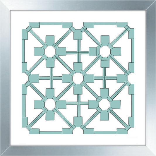 Blue Heather Geometric V