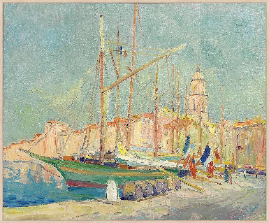 Bateaux Port De Saint Tropez, 1935 On Canvas