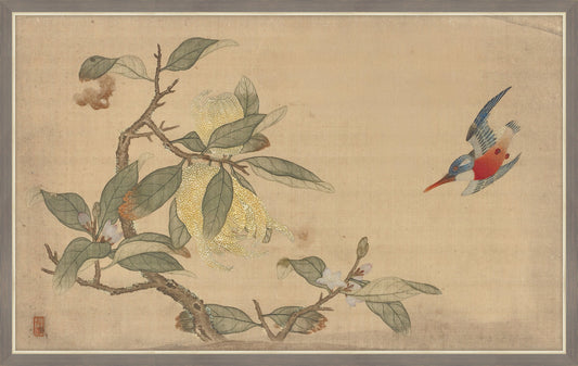 Birds and Fruit on Printed Silk IV, Wu Zhang, 1671