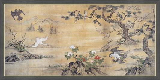 Silk Screen of Birds and Flowers I