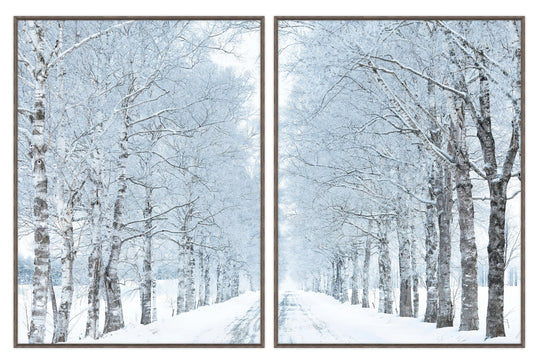 Winter White Trees Diptych (set of two)