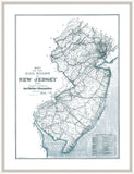New Jersey Map in Blue