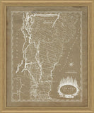 Map of Vermont in Khaki Reverse