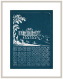 Estate Garden Plans VII in Blue Twilight and White