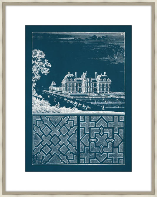 Estate Garden Plans II in Blue Twilight and Champagne