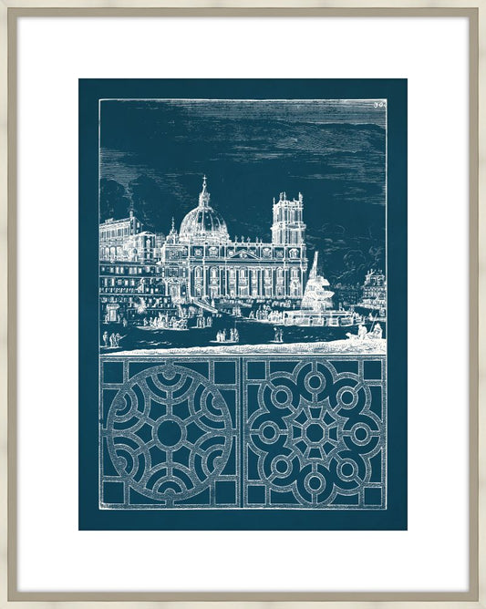 Estate Garden Plans III in Blue Twilight and Champagne