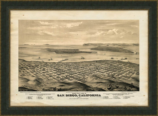 Birds Eye View, San Diego, 1876