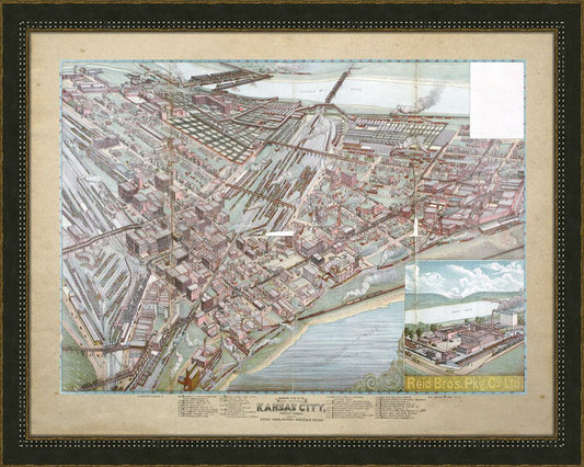 PANORAMIC VIEW OF KANSAS CITY, MO 1895