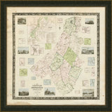 Atopographical Map of Androscoggin County Maine 1858