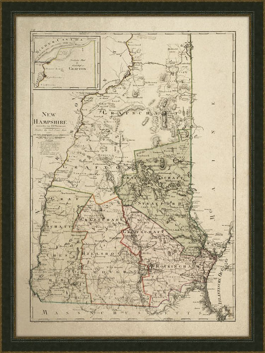 Ebelings Map of New Hampshire 1796