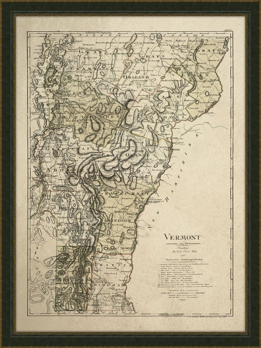 Ebelings Map of Vermont 1796