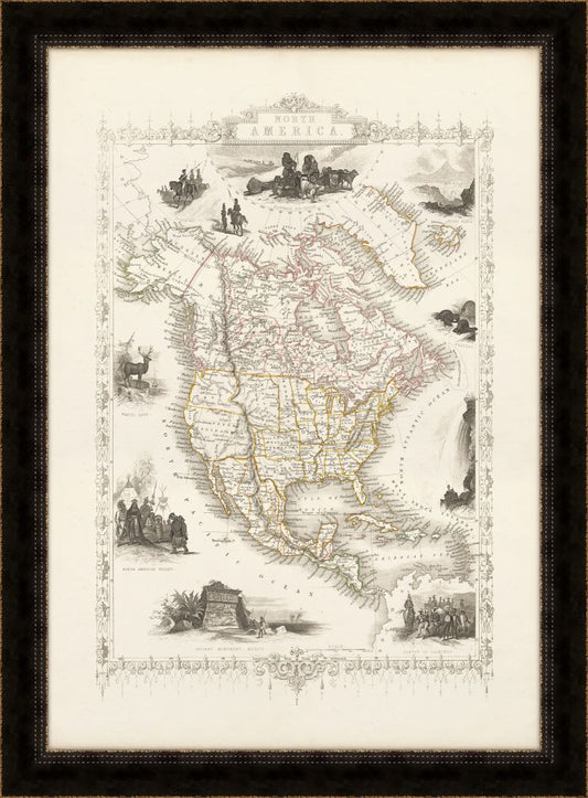 Illustrated Map of North America, 1851