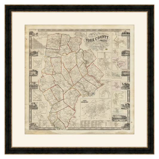 Map of York County Maine