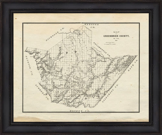 Map of Greenbrier County, 1887