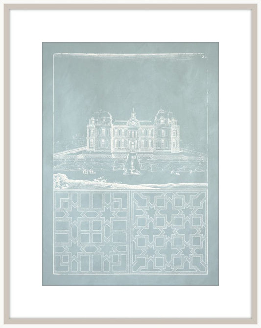 Estate Garden Plans V in Celadon and White