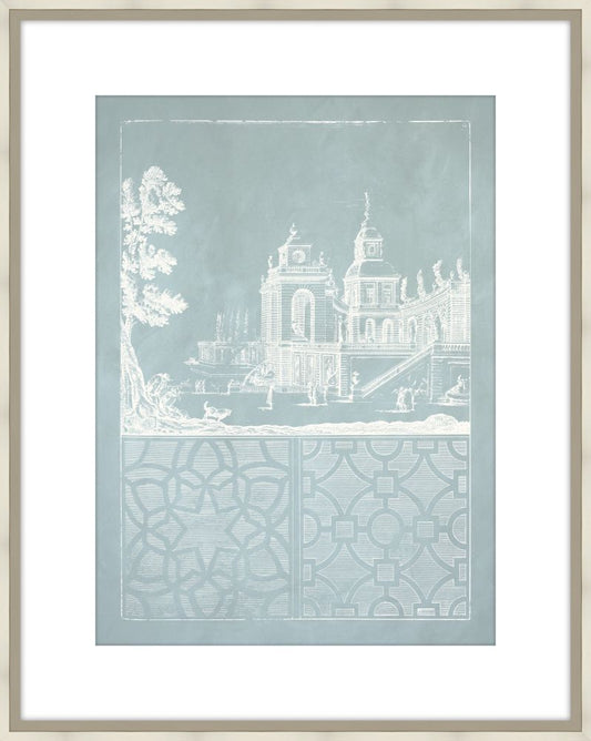 Estate Garden Plans VI in Celadon and Champagne