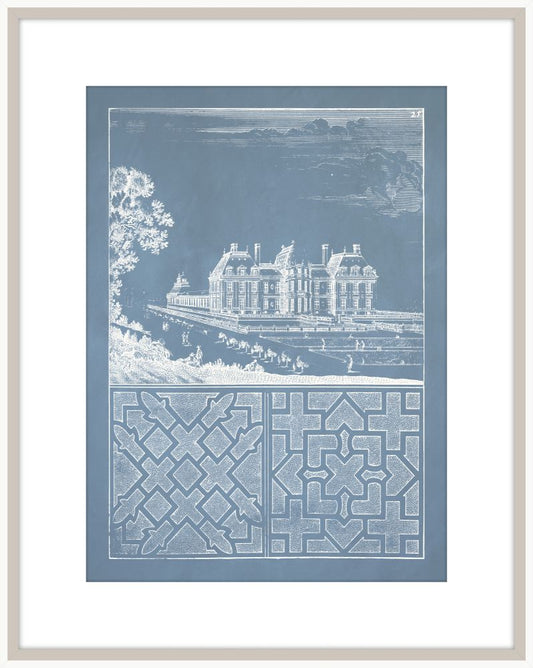 Estate Garden Plans II in Cornflower Blue and White