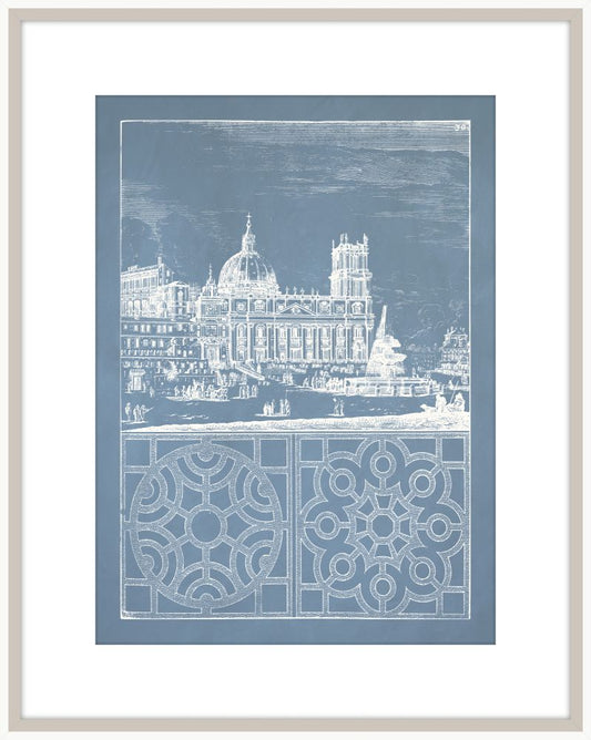 Estate Garden Plans III in Cornflower Blue and White